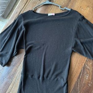 Body Central Black Boatneck Knit Top